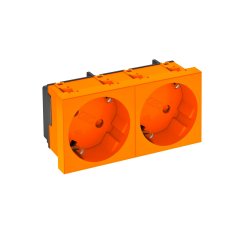 Kontaktligzda 2-viet.,33° slīpa kodēta, aizsargkontakts 250V, 10/16A, PC, dzidri oranžs, 2004 STD-D3S ROR2