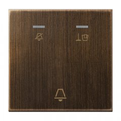 Taustiņš viesnīcām, simbols netraucēt, uzkopt istabu un zvans, Serie LS, Messing antik