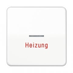 Taustiņs 1-viet, ar indikācijas logu, apkures slēdzim ar uzrakstu, duroplasts, Serie CD, balts