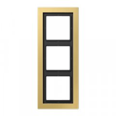 Rāmītis 3-vietīgs, vertikālā un horizontālā montāža, misiņš LS-DESIGN, misiņš