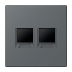 Virsma (ar fiksatoru) modulārai datu rozetei 2-vietīga, UMA-CAT6A, termoplasts lakots, Serie LS, gris foncé 31