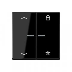 eNet taustiņš unversālais 2-viet, ar bultiņu simboliem<br />
, termoplasts, Serie A, melns