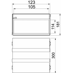 Ugunsdrošības kārba, 4-pusēja 300x123x181, V2A, 1.4113, 2B PMB 110-4 A2