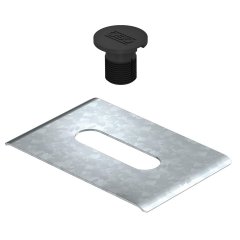 Sietveida renes stiprinājums uz FangFix pēdas ø20mm, melns