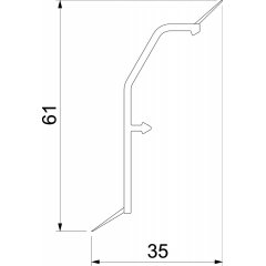 Vāks SLL 20x50 9001 2000x20x16, PVC, krēmbalta, 9001