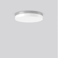 Gaismeklis FLAT SLIM round, 25...41 W, 2450...4000 lm, 830, 840, silver, on/off Ceiling and wall luminaires, D 400 H 75, Opal glass