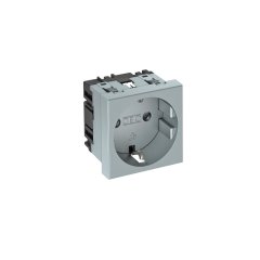 Kontaktligzda 1viet.,0° taisna kodēta, aizsargkontakts 250V, 10/16A, PC, alumīnija lakots STD-D0 AL1