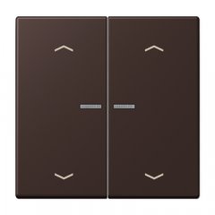 Taustiņs KNX slēdzim ar indikācijas logu un virzienrādītāju 2-viet, Serie LS, terre d’ombre brûlée 59