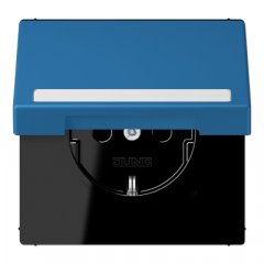 Kontaktligzda SCHUKO, 16 A 250 V ~, marķējams, ar bērnu drošību un vāciņu, termoplasts krāsots, Serie LS, bleu cé