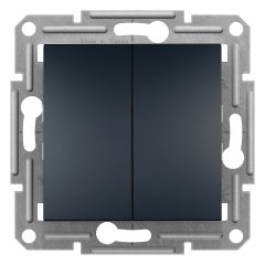 Asfora - 1pole 2circuits switch, screw terminals, wo frame, antracīts