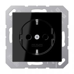 Kontaktligzda SCHUKO, 16 A 250 V ~, termoplasts, Serie A, melns