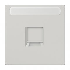 Virsma (ar fiksatoru) modulārai datu rozetei 1-vietīga, UMA-CAT6A, marķējams, termoplasts, Serie LS, gaiši pelēks