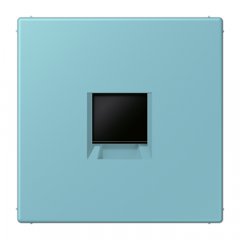 Virsma (ar fiksatoru) modulārai datu rozetei 1-vietīga, UMA-CAT6A, termoplasts lakots, Serie LS, céruléen moyen