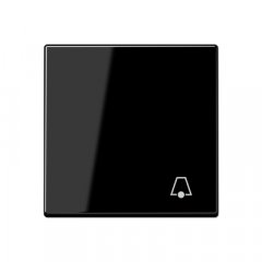 Taustiņs 1-viet, ar zvana simbolu, termoplasts, Serie A, melns