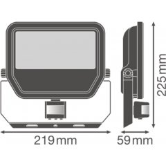 Prožektors/akcenta prožektors FLOODLIGHT SENSOR 50 W 4000 K SYM 100 S BK