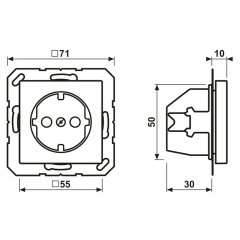 Kontaktligzda SCHUKO, 16 A 250 V ~, Serie A, moka