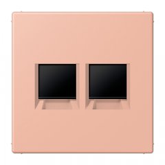 Virsma (ar fiksatoru) modulārai datu rozetei 2-vietīga, UMA-CAT6A, termoplasts lakots, Serie LS, rose clair