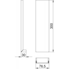 Vāks ārējam stūrim 80 12x76,5x300, St, dzidri balts, 9010