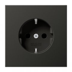 Kontaktligzda SCHUKO, 16 A 250 V ~, skrūvju spailes, Aluminium krāsots, Serie LS, antracīts