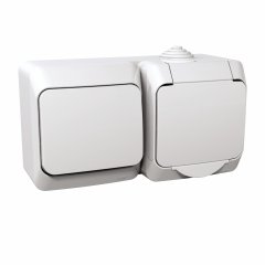 Cedar Plus - vienas kontaktligzdas puses E+1p slēdzis - 16A(X), balts