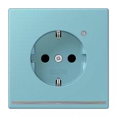 Kontaktligzda SCHUKO, 16 A 250 V ~, ar LED apgaismojumu, ar bērnu drošību, Serie LS, céruléen moyen