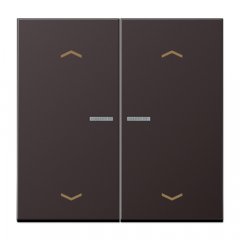 Taustiņs KNX slēdzim ar indikācijas logu un virzienrādītāju 2-viet, alumīnijs krāsots, Serie LS, tumša (lakots alumīnijs)