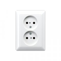 Kontaktligzda, 16 A 250 V ~, ar bērnu drošību, duroplasts, Serie AS, balts