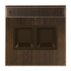 Virsma (ar fiksatoru) modulārai datu rozetei 2-vietīga, EMT, AMP, MTRJ, marķējams, misiņa, Serie LS, misiņa antik