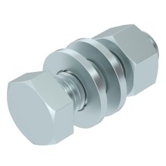 Sešstūra skrūve ar šeibu un uzgriezni M12x40, St, F