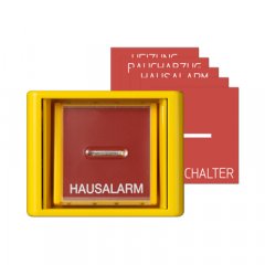 Taustiņš ar drošības stiklu, Serie AS, dzeltens