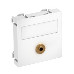 Media adapteris, audio jack 1xrozete ar lodejuma savien. 45x45mm, PC, dzidri balts, 9010 MTG-MK L RW1