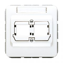 Centrālplate modulārai datu rozetei 2-vietīga, Reichle + De Massari, marķējams, termoplasts, Serie CD, balts