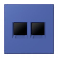 Virsma (ar fiksatoru) modulārai datu rozetei 2-vietīga, UMA-CAT6A, termoplasts lakots, Serie LS, bleu outremer 31