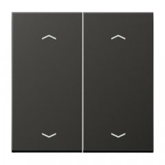 Taustiņs KNX slēdzim, ar virzienrādītāju 2-viet, alumīnijs krāsots, Serie LS, antracīts (lakots alumīnijs)