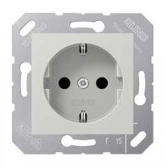 Kontaktligzda SCHUKO, 16 A 250 V ~, termoplasts, 50 x 50 mm, gaiši pelēks