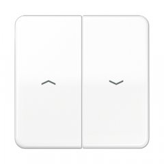 Taustiņs 2-viet žalūziju slēdzim, ar virzienrādītāju, termoplasts, Serie CD, balts