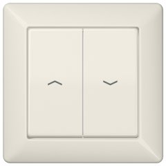 Taustiņs 2-viet žalūziju slēdzim, ar virzienrādītāju, ar rāmi, duroplasts, Serie AS, ziloņkaula