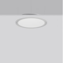 Gaismeklis TRIONA round, 28 W, 3150 lm, 830, silver, DALI Recessed ceiling luminaires, D 505 H 2 HEL 89, Plastic (PMMA) prismatic