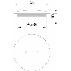 Aizsēgs PG36, PS, gaiši pelēks, 7035