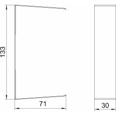 Vāks savienojumam 70x130x30mm, St, dzidri balts, 9010