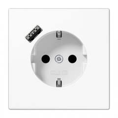 Kontaktligzda SCHUKO 16 A 250 V ~, USB pieslēgvieta 1 x Typ A, ar bērnu drošību, Serie LS, balts