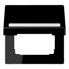 Rozetes vāks ar atsperi, marķējams, termoplasts, Serie LS, melns
