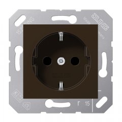 Kontaktligzda SCHUKO, 16 A 250 V ~, termoplasts, 50 x 50 mm, brūns