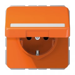 Kontaktligzda SCHUKO, 16 A 250 V ~, marķējams, ar bērnu drošību un vāciņu, termoplasts, Serie CD, orange