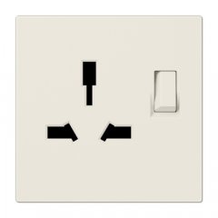 Kontaktligzda pārslēdzama, Typ G + I, 13 A 250 V ~, Serie LS, ziloņkaula