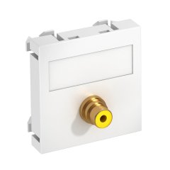 Media adapteris video tulpe 1xrozete ar lodejuma savien. 45x45mm, PC, dzidri balts, 9010 MTG-R L RW1