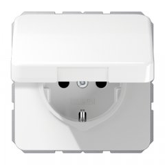 Kontaktligzda SCHUKO, 16 A 250 V ~, ar vāciņu, termoplasts, Serie CD, balts