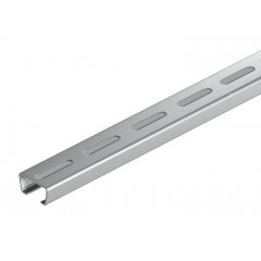 Profilēta sliede perf., šlices platums 16.5 mm 6000x35x18, V2A, 1.4301, 2B