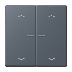 Taustiņs KNX slēdzim ar indikācijas logu un virzienrādītāju 2-viet, Serie LS, gris fonce 59