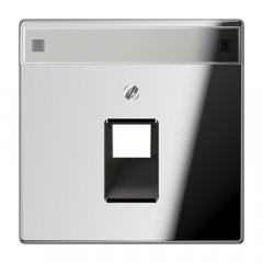 Virsma IAE/UAE-datu rozetei 1 x 8-polig, marķējams, Metall verchromt, Serie LS, glanzchrom